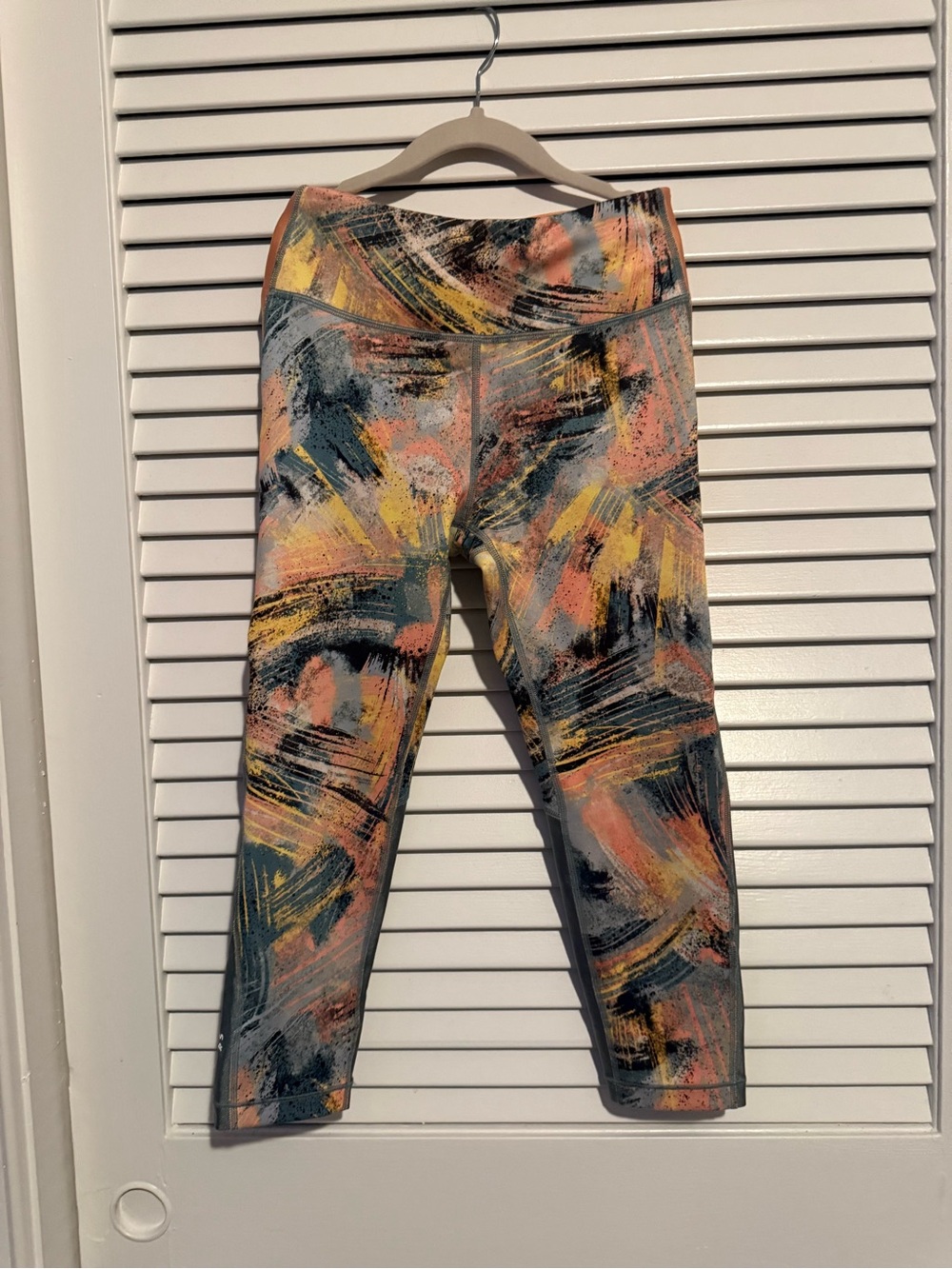 Athleta Girl x Simone Biles Chit Chat Capri Leggings Colorblock Abstract